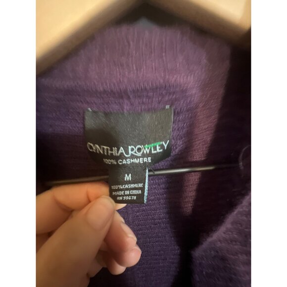 Cynthia Rowley Womens M Purple Ruffled Open Front Cardigan Sweater Medium 100% C - Picture 3 of 4